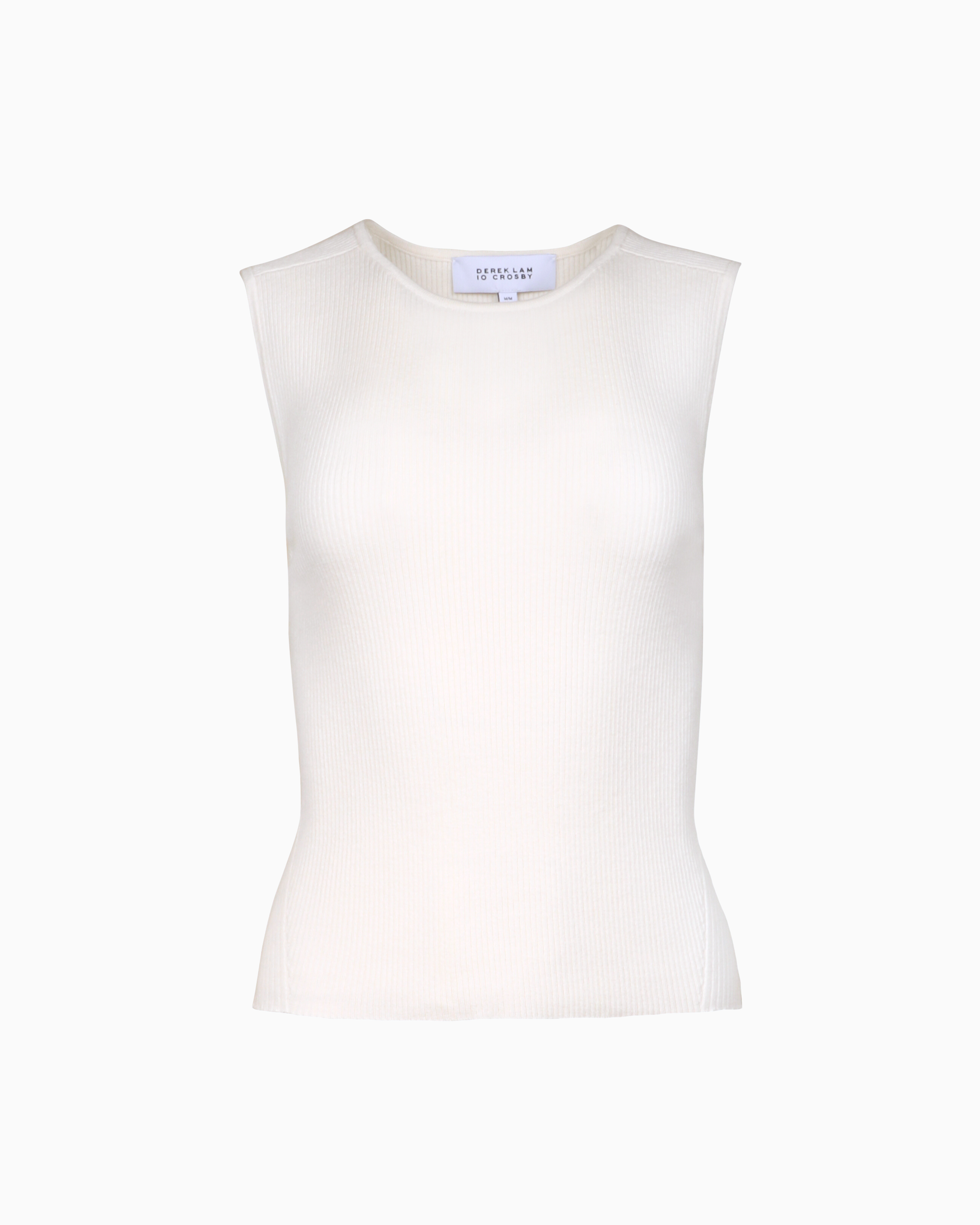 Derek Lam Ariana Muscle Ribbed Sweater Tank in Ivory