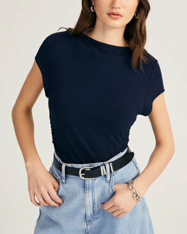 Derek Lam Mima Short Sleeve Top in Baltic