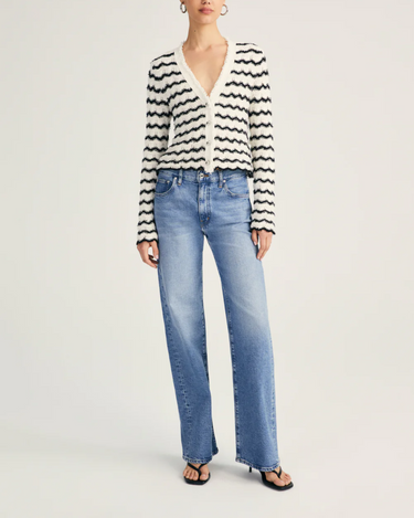 Derek Lam Noe Scalloped Cardigan in Cobalt Mutli