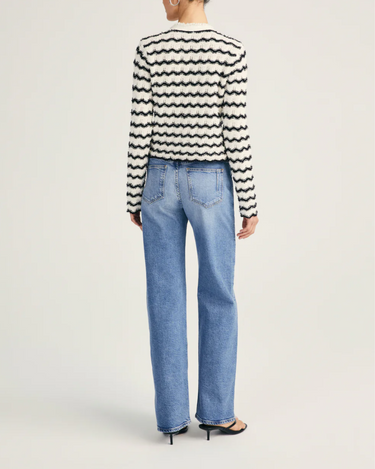 Derek Lam Noe Scalloped Cardigan in Cobalt Mutli