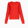 White + Warren Cotton Blend Waffle Sweatshirt in Tomato