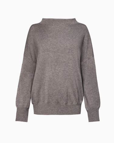 Mock Neck Sweater in Heather Charcoal