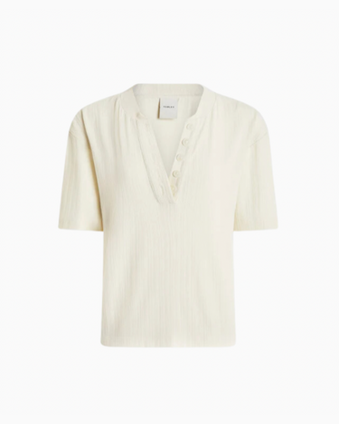 Varley Kasey Mock Neck Tee in Birch