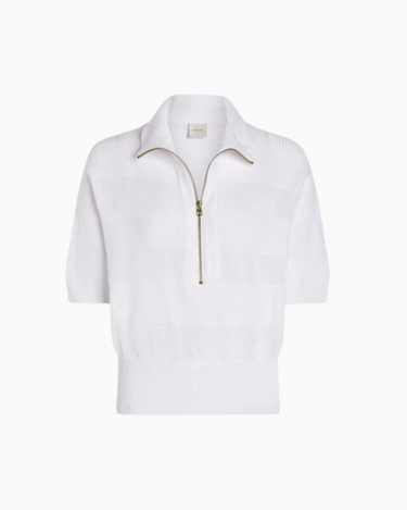 Varley Kembria Half Zip Top in White