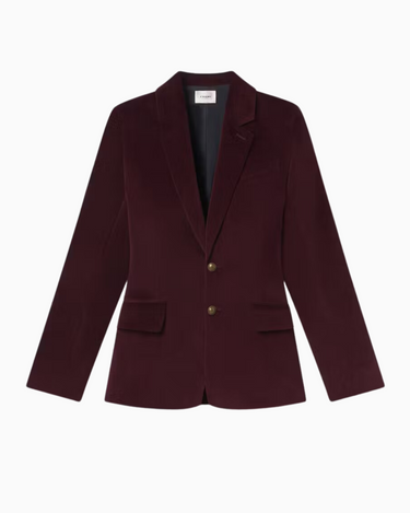 Frame Everyday Velvet Blazer in Wine