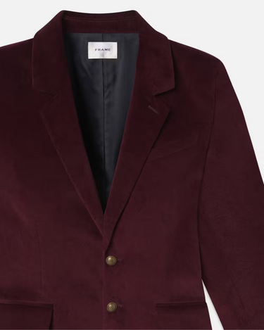 Frame Everyday Velvet Blazer in Wine