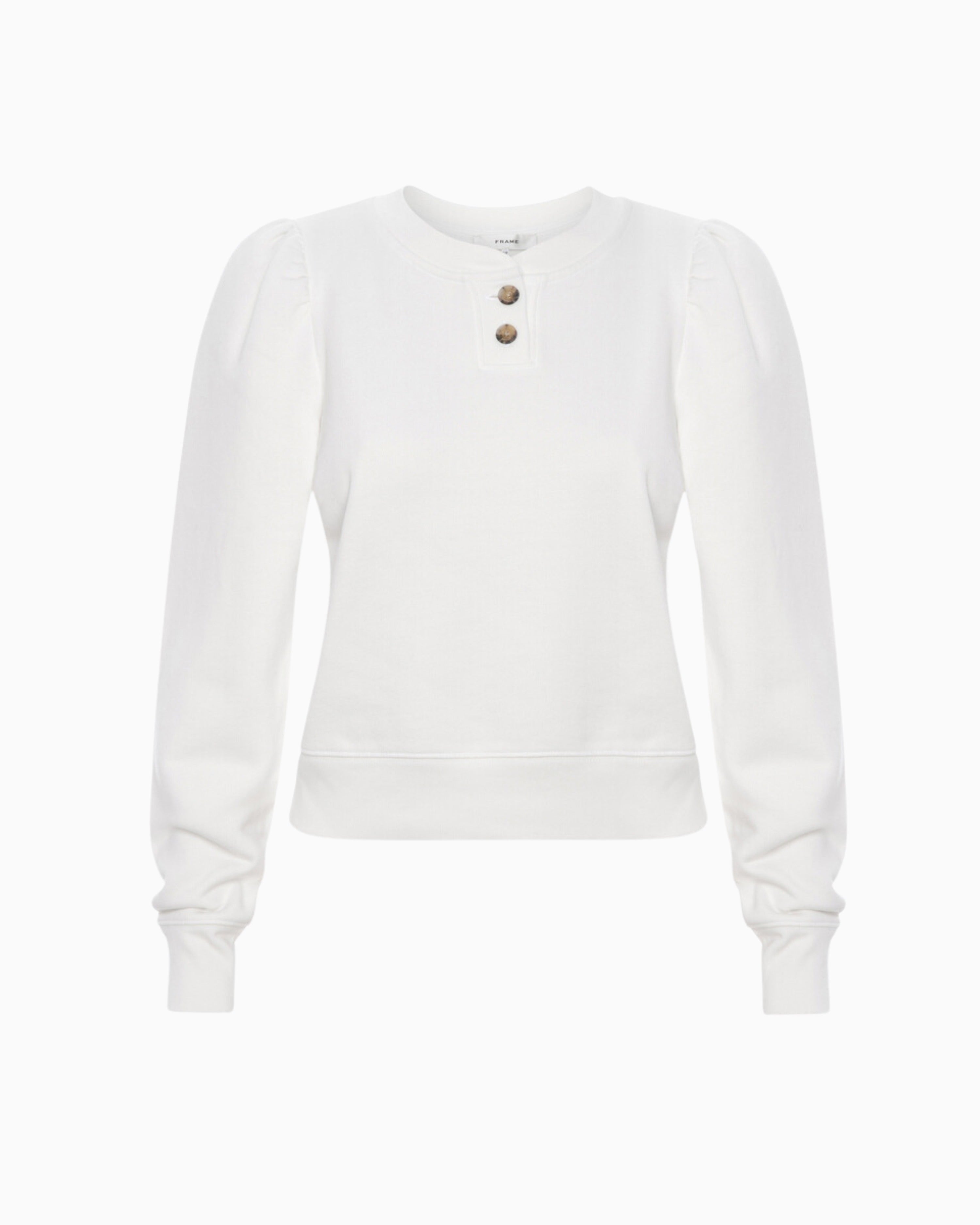 Frame Henley Sweatshirt in White