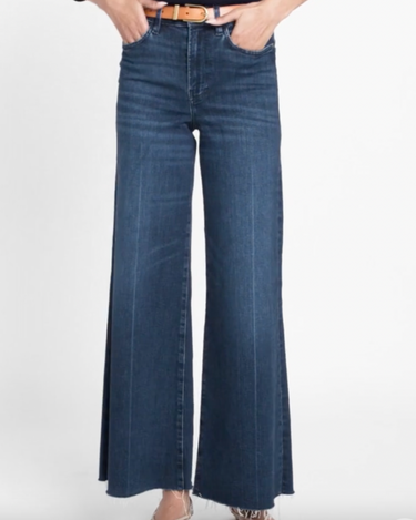 Frame Le Palazzo Crop Raw Fray Jean in Calvin