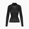 Frame Mesh Lace Turtleneck in Noir