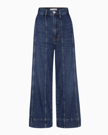 Frame Seamed Wide Leg Crop Jean in Etta