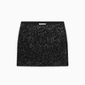 Frame Sequin Mini Skirt in Black