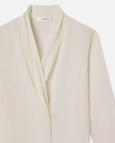 Frame Shawl Collar Blouse in Cream