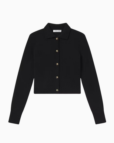 Frame Shrunken Cardigan in Black