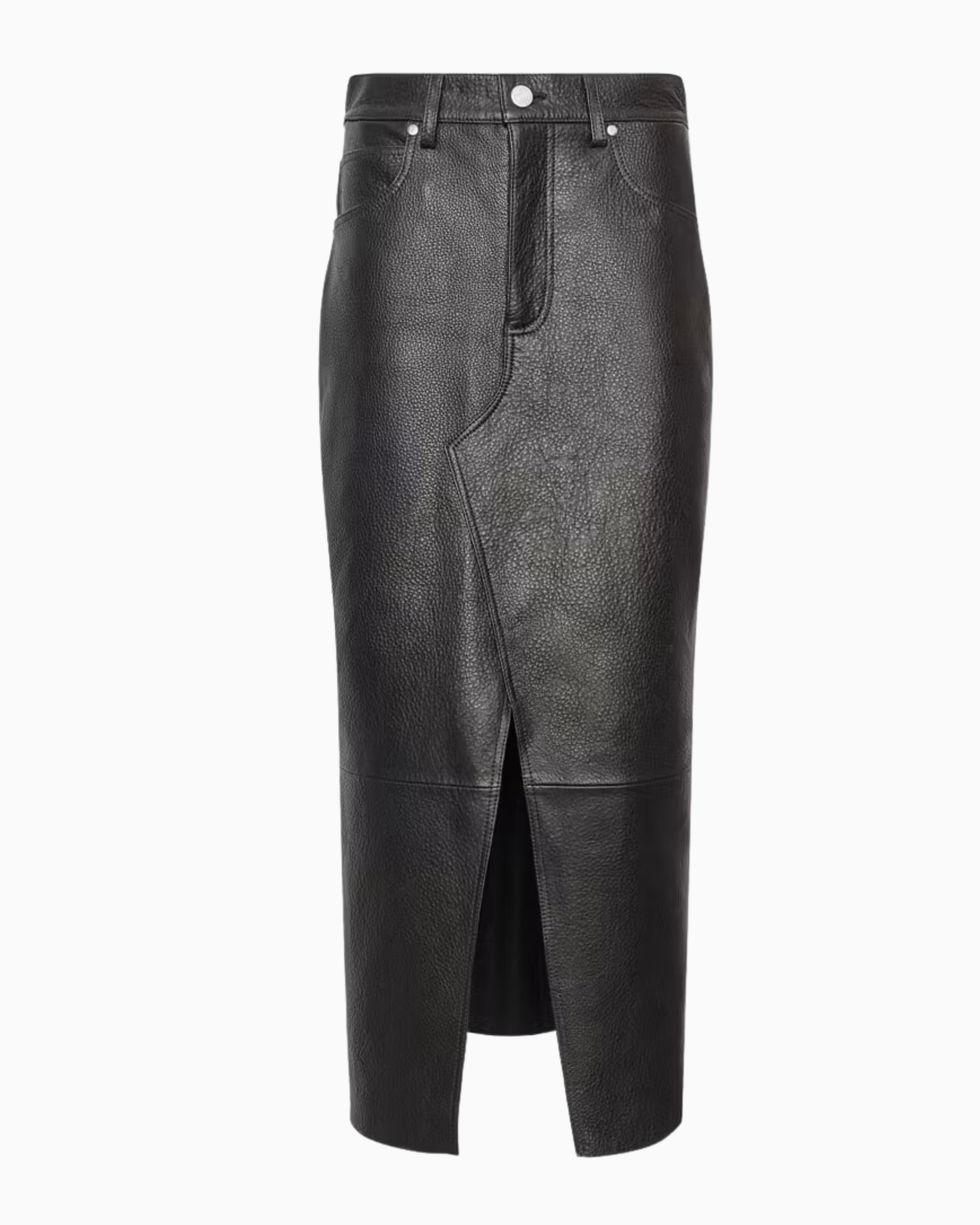 Frame The Leather Midaxi Skirt in Black