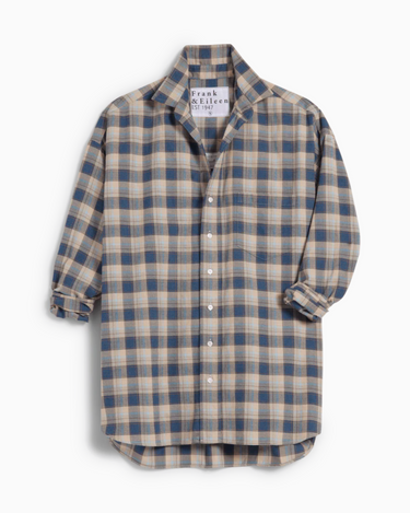 Frank and Eileen Button Up Shirt in Heather Navy Plaid