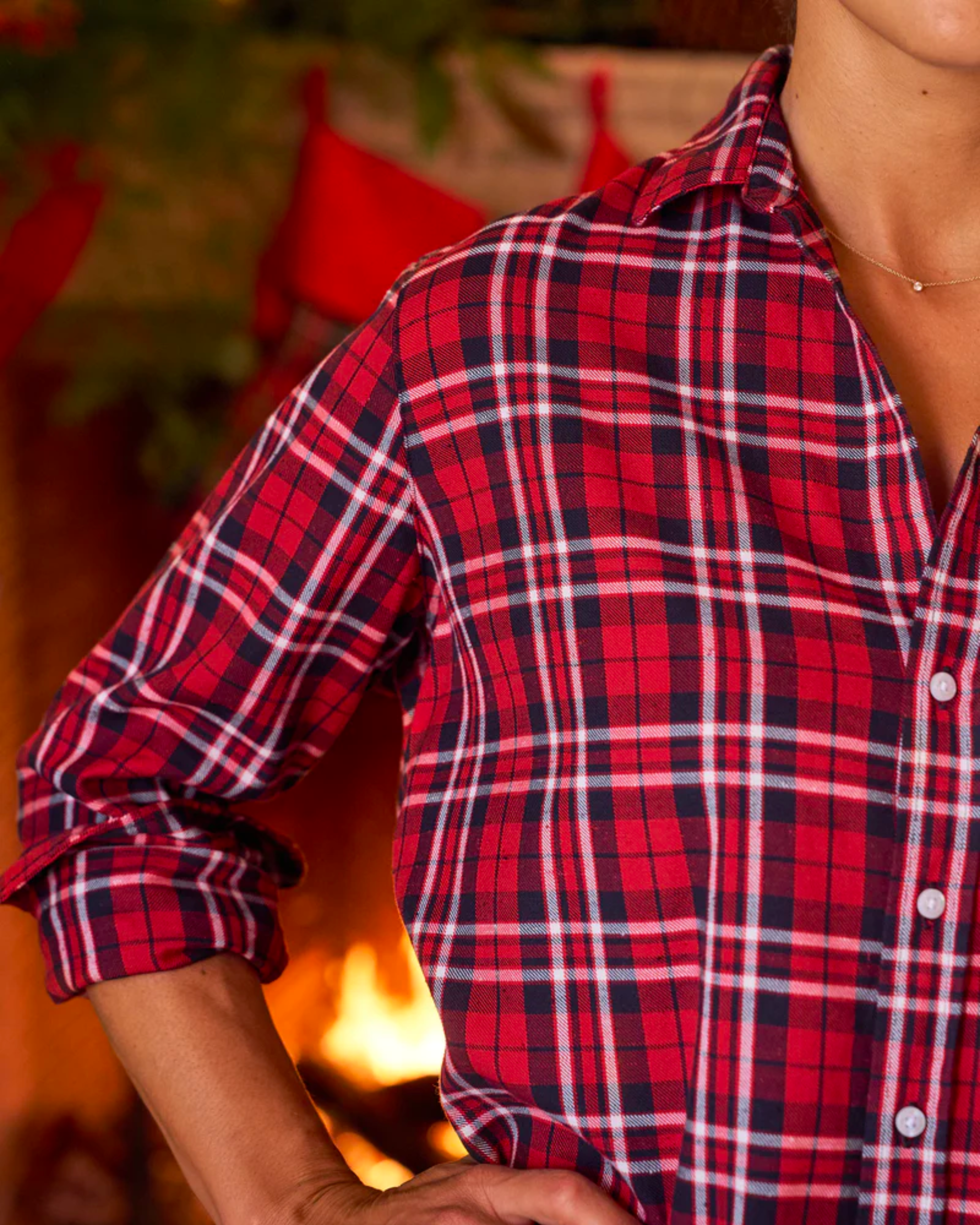 Frank and Eileen Button Up Shirt in Red and Black Plaid