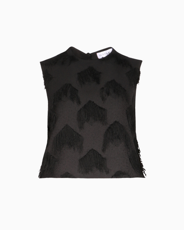 Hunter Bell Manning Top in Black Fringe