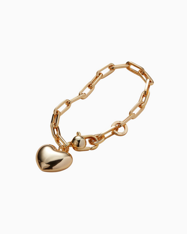 Jenny Bird Puffy Heart Bracelet in Gold