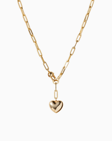 Jenny Bird Puffy Heart Chain in Gold