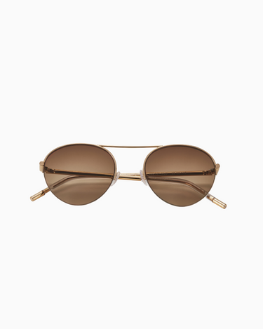 Jenny Bird The Round Sunglass in Gold Clear