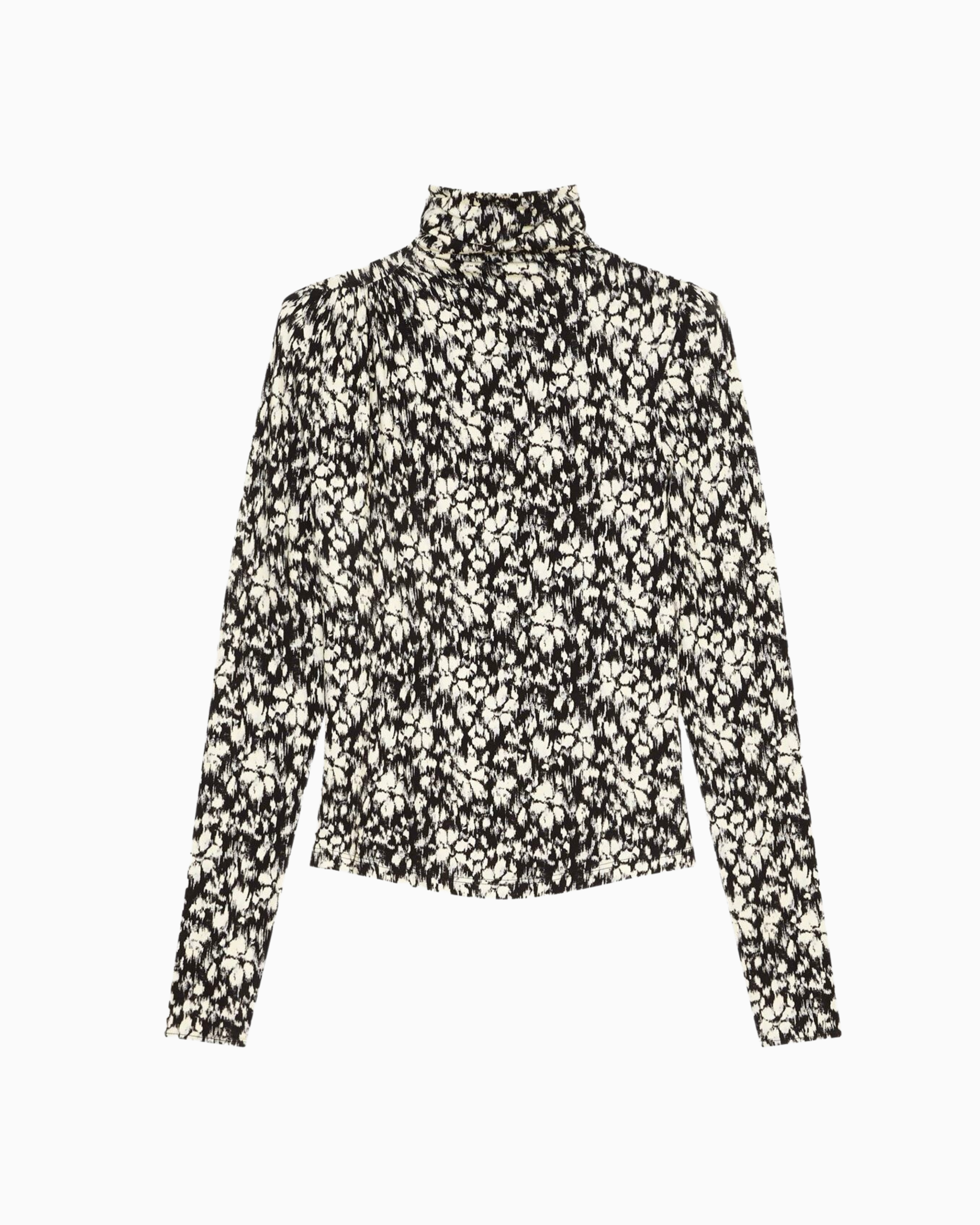 Isabel Marant Lou Top in Black and White Floral