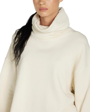 Les tien Corey Crop Cowl Neck in Ivory