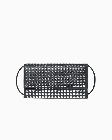 Loeffler Randall Charlee Flap Clutch in Black Silver