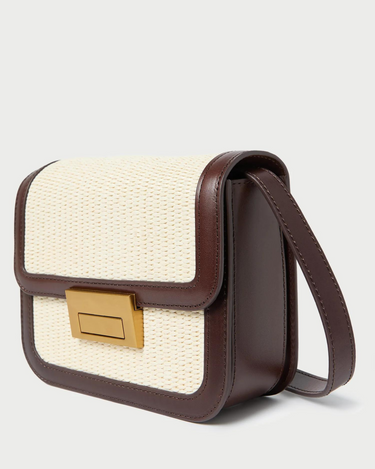 Loeffler Randall Desi Crossbody in Espresso/Cream