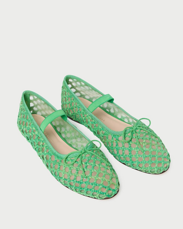 Loeffler Randall Leonie Ballet Flat in Kelly Green