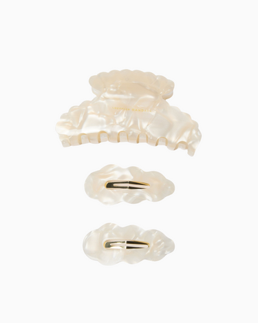 Loeffler Randall Lila Resin Multi Clip Set in Pearl