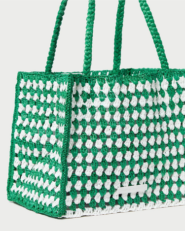 Loeffler Randall Missy Two-Tone Tote in Green/Cream