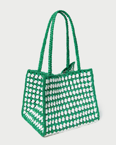 Loeffler Randall Missy Two-Tone Tote in Green/Cream