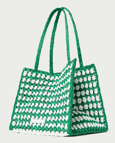 Loeffler Randall Missy Two-Tone Tote in Green/Cream