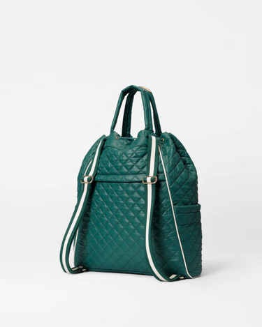 MZ Wallaca Double Tennis Convertible Backpack in Emerald Ecru