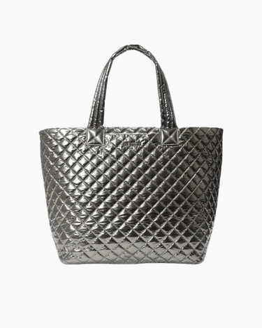 MZ Wallace Large Metro Tote Deluxe in Pewter Metallic