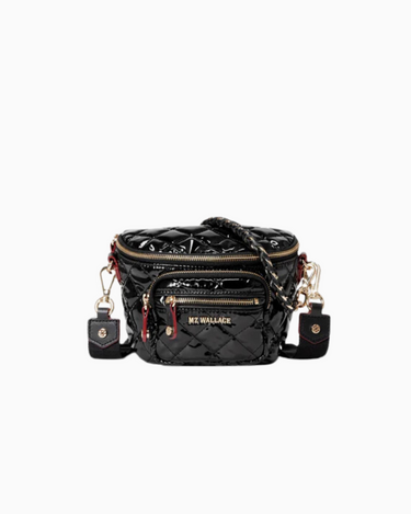 MZ Wallace Micro Crosby Sling in Black Lacquer