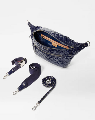 MZ Wallace Navy Lacquer Crosby Crossbody Sling