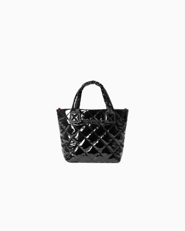 MZ Wallace Petite Metro Tote Deluxe in Black Lacquer