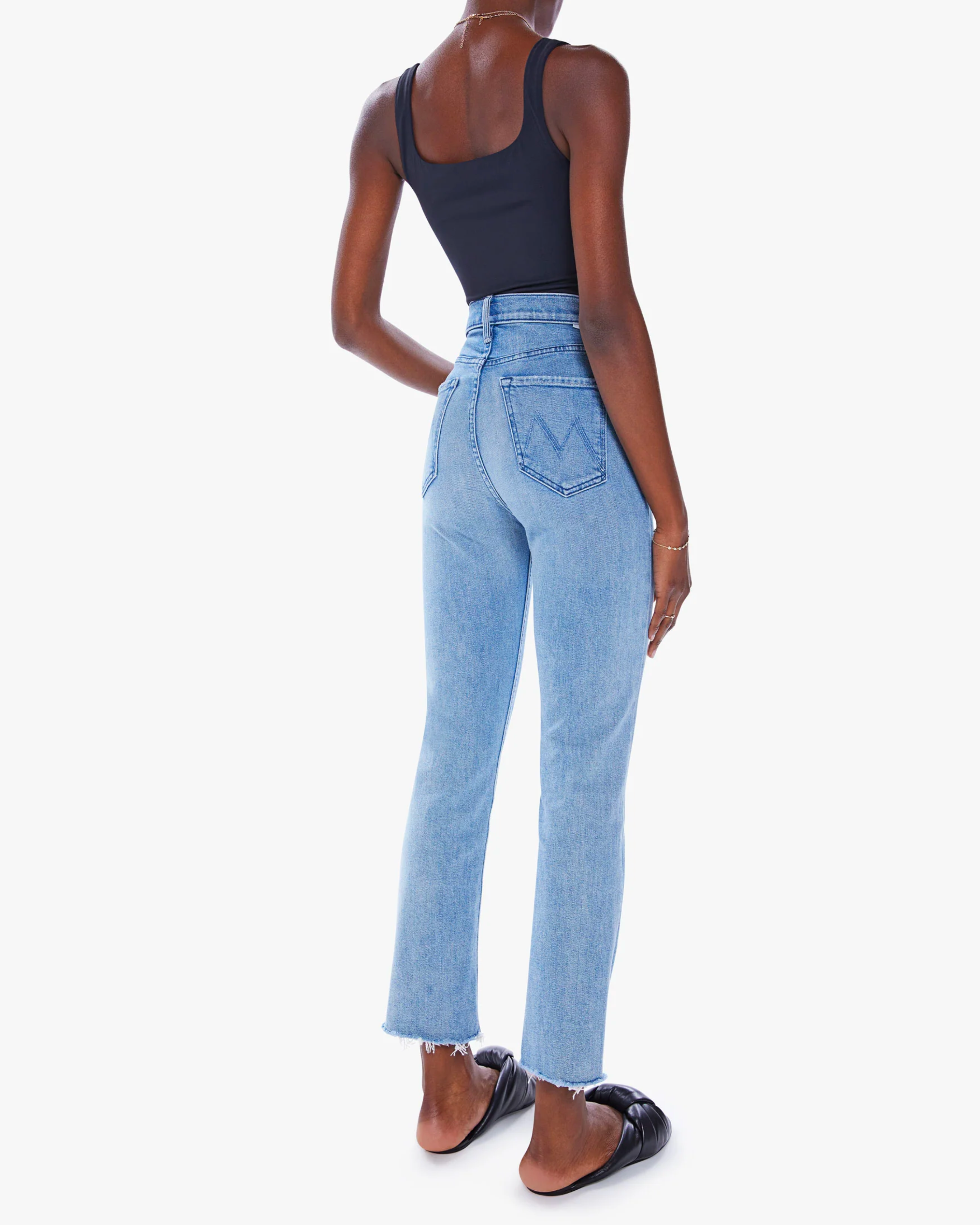 Mother High Waisted Rider Ankle Fray Jean in Fish Out of Water