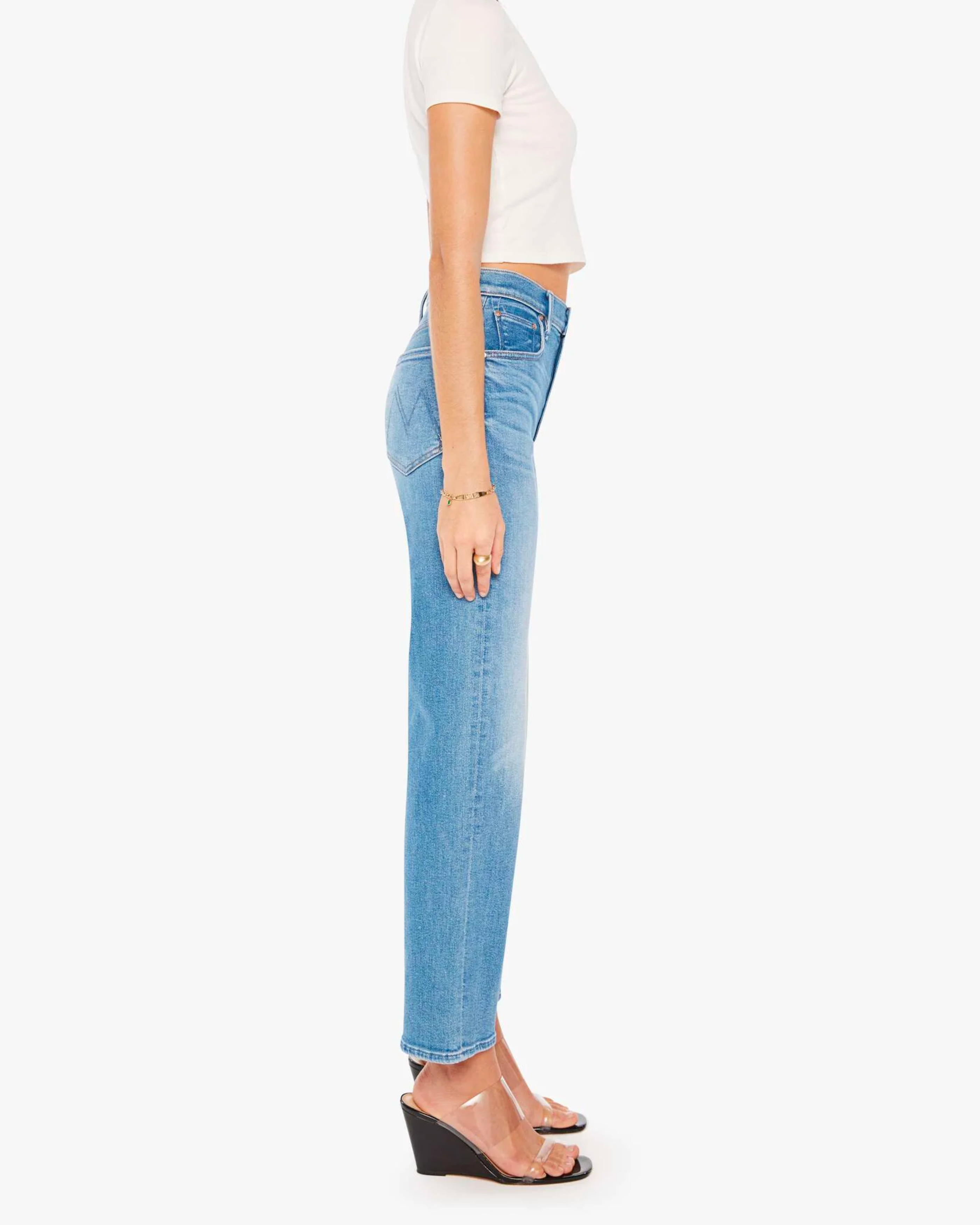 Mother The Rambler Zip Flood Jean in Out Of The Blue