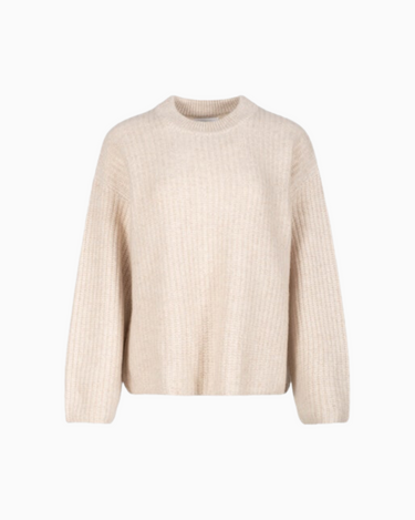 Naadam Marled Fisherman Sweater in Dusty Oatmeal