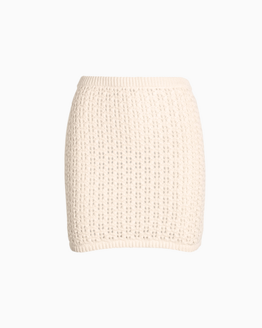 Naadam Pima Cotton Mini Skirt in Ivory