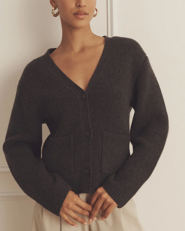 Naadam Slim Cardigan in Smoke