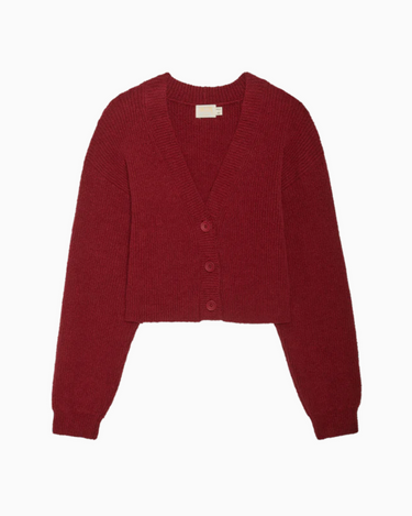 Nation Bo Balloon Sleeve Cardigan in Danish Red