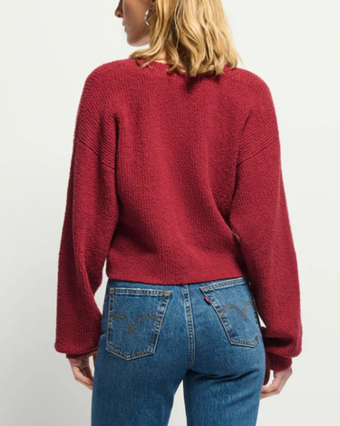 Nation Bo Balloon Sleeve Cardigan in Danish Red