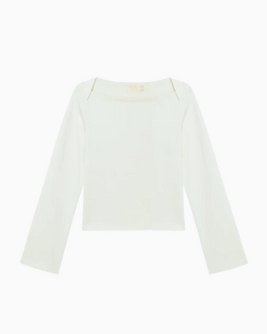 Nation Bryce Boatneck Top in Porcelain