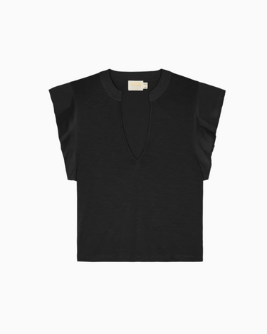 Nation Constance V-Neck Top in Black