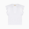 Nation Constance V-Neck Top in White