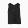 Nation Crystal Tank With Shirring in Black