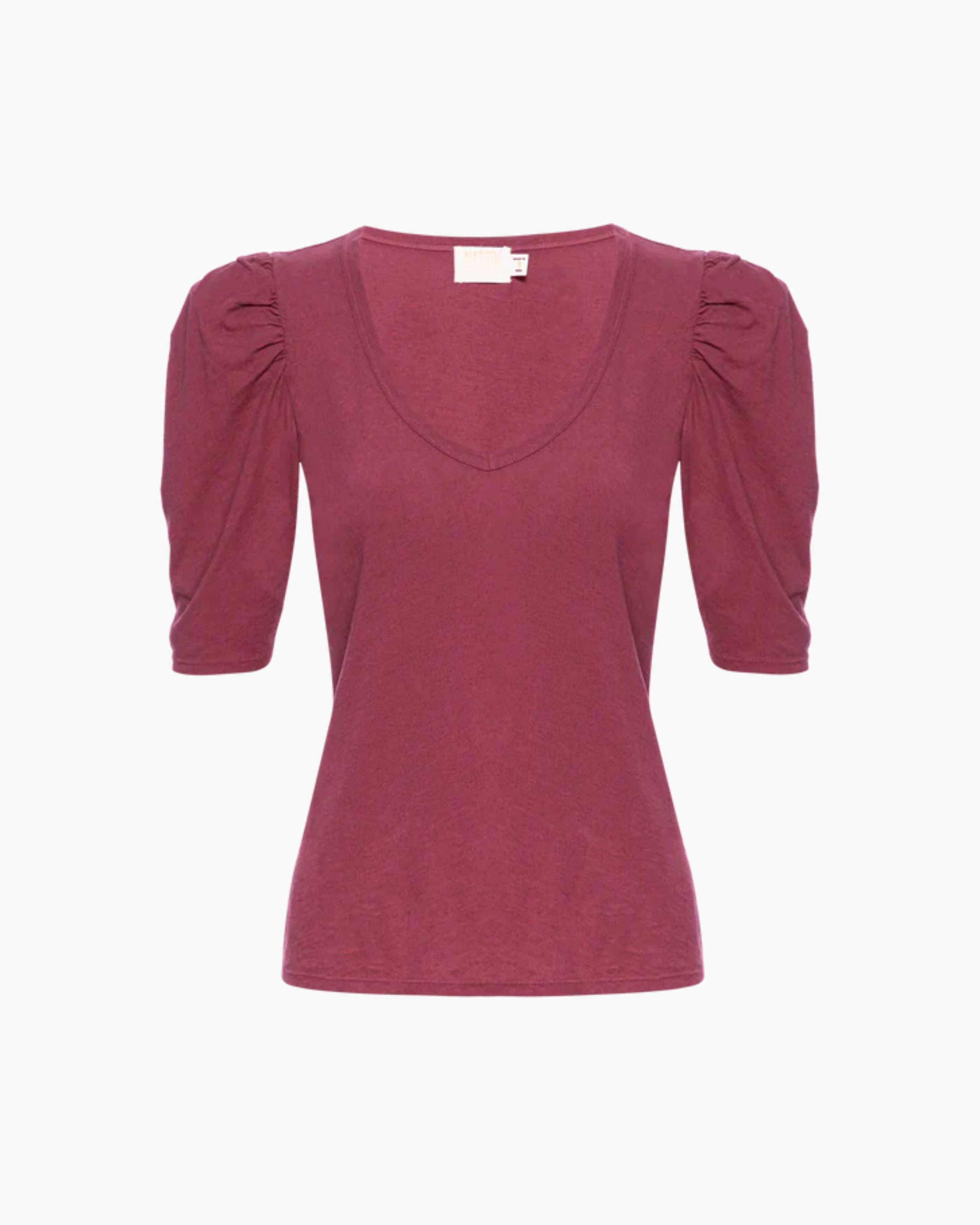 Nation Emily Puff Sleeve Top in Prune